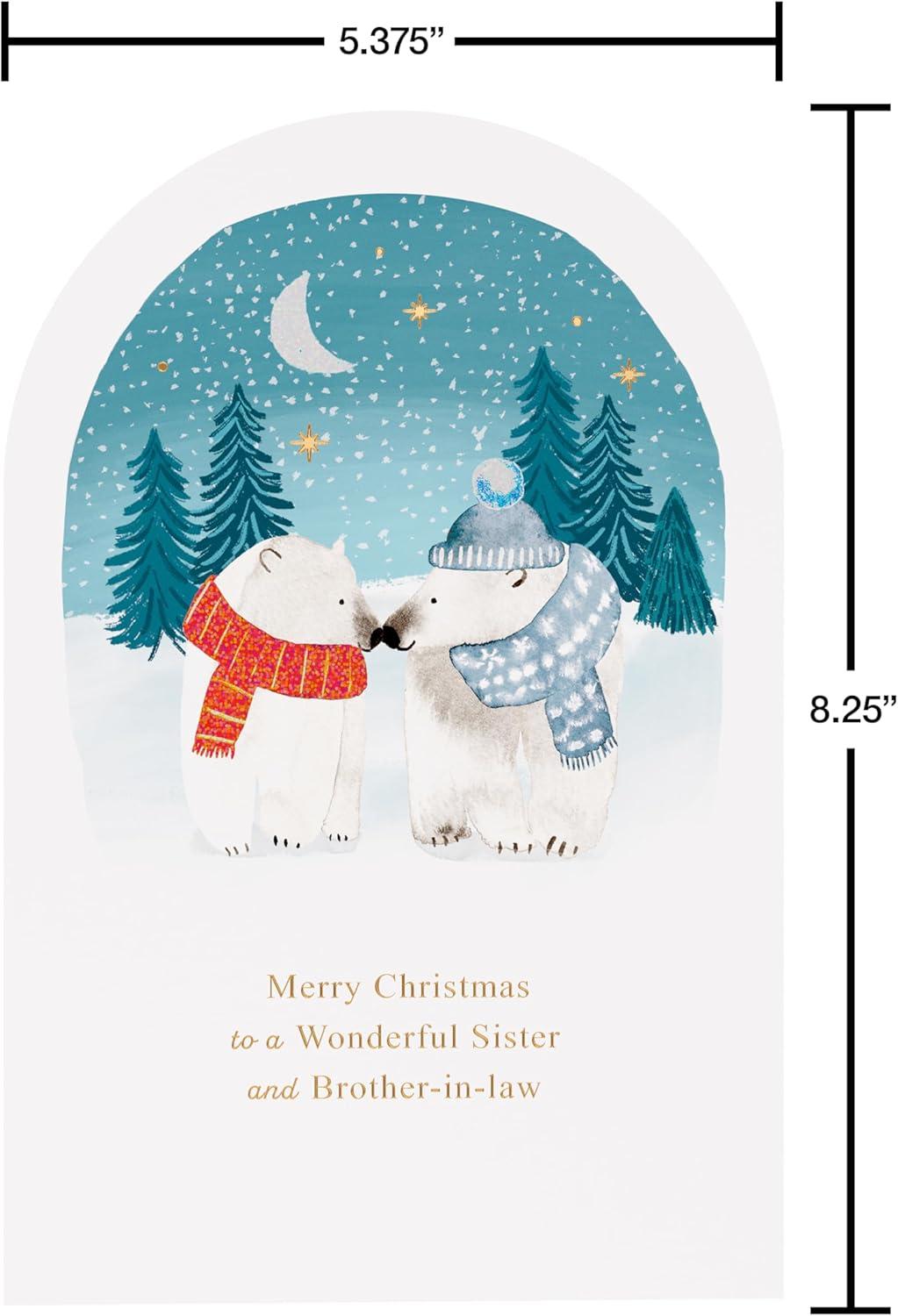 imageAmerican Greetings Merry Christmas Card for Sister and BrotherinLaw How Much You MeanPolar Bears