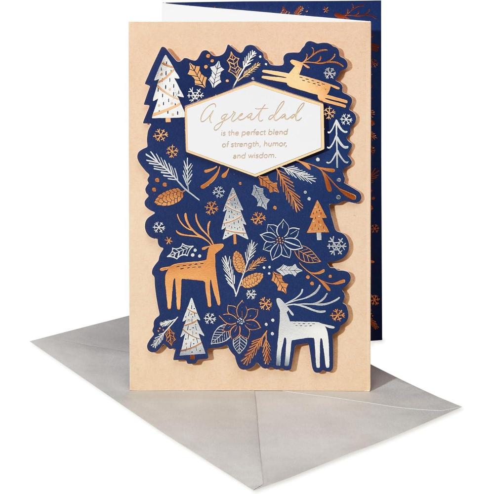 imageAmerican Greetings Christmas Card for Dad All Your LoveScandi Deer Pattern