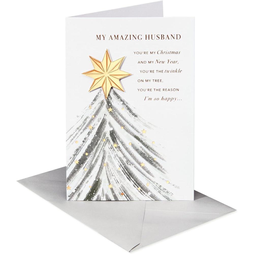 imageAmerican Greetings Christmas Card for Husband I Love YouBrushy Tree