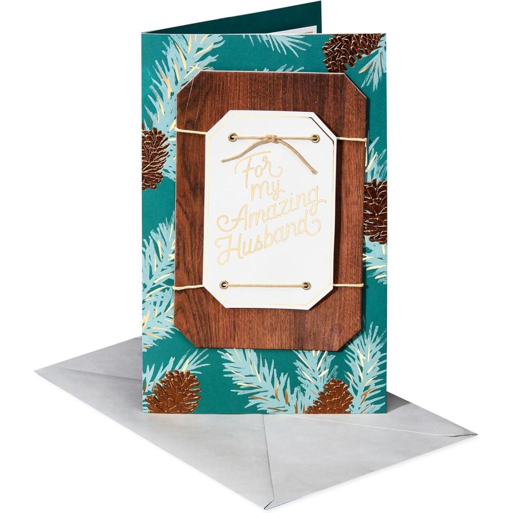 imageAmerican Greetings Christmas Card for Husband I Love YouPine w Ltg