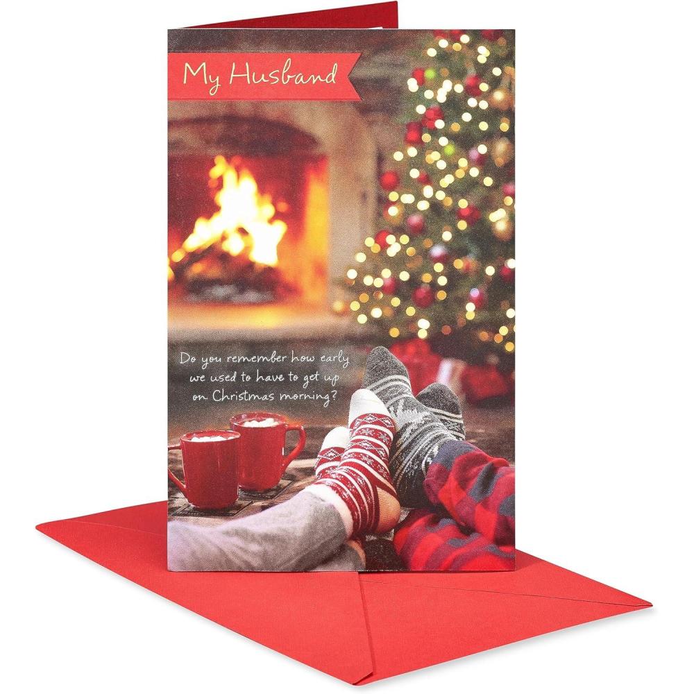 imageAmerican Greetings Christmas Card for Husband with Ornament Keepsake Everything We ShareFireplace