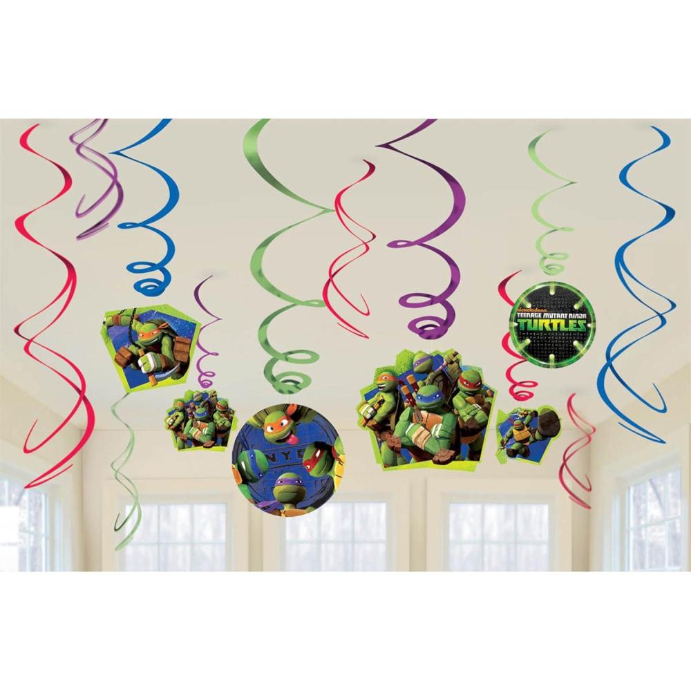imageAmerican Greetings Teenage Mutant Ninja Turtles Hanging Swirl Decorations 12Count