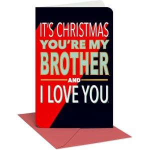 American Greetings Funny Merry Christmas Brother Card (Deal With It)(Youre My Brother LTG)