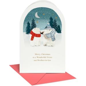 American Greetings Merry Christmas Card for Sister and Brother-in-Law (How Much You Mean)(Polar Bears)
