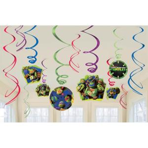 American Greetings, Teenage Mutant Ninja Turtles Hanging Swirl Decorations, 12-Count