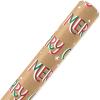 American Greetings Vintage Kraft Christmas Wrapping Paper Rolls, Red, Green and Brown Kraft Holiday Gift Wrap (80 sq. ft., 4 Rolls-30 in. x 8 ft.) Holly Berries, Stripes, Dots, Snowflakes(Kraft Holiday)