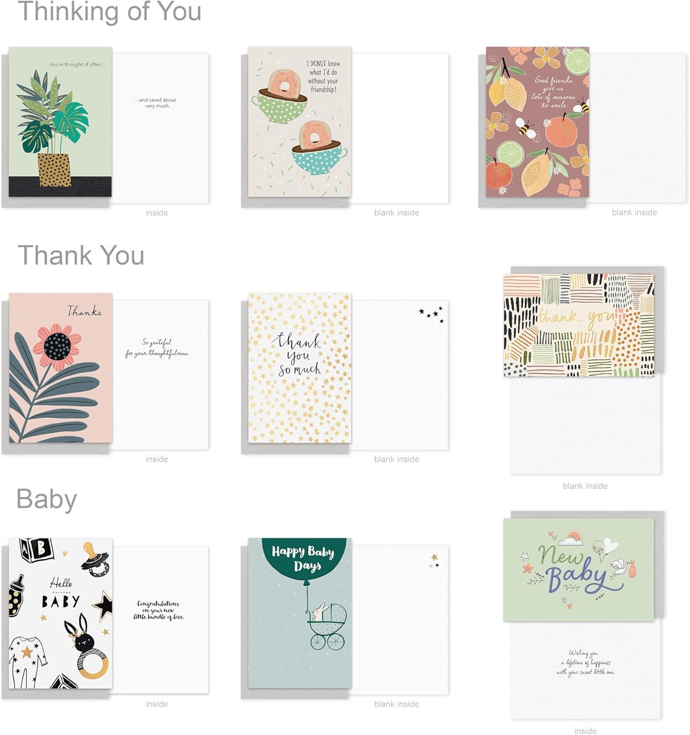 imageAmerican Greetings All Occasion Deluxe Card Assortment with Envelopes and Storage Box60Count