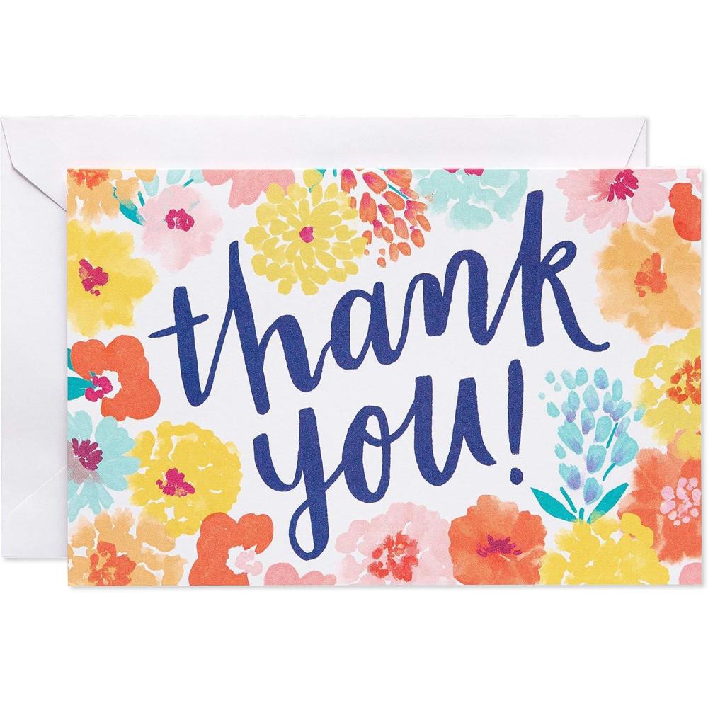 imageAmerican Greetings Thank You Cards with Envelopes Bright Floral 48Count