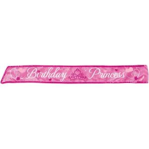 Disney Princess Fabric Sash Birthday Party Costume Accessory Favours (1 Piece), Pink, 44″.