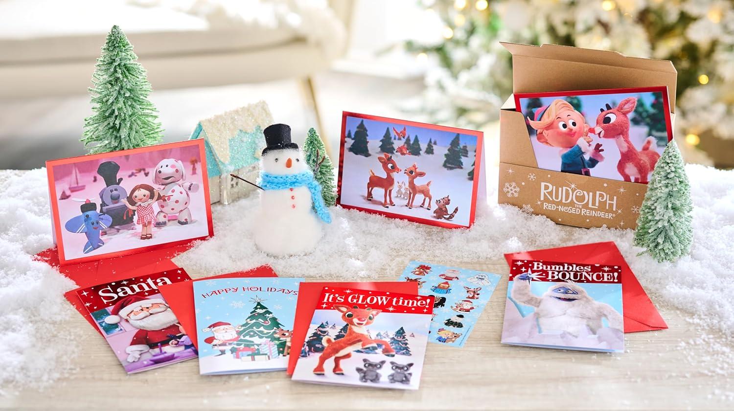 imageAmerican Greetings 15 ct Rudolph the RedNosed Reindeer Boxed Christmas Cards with Envelopes and Sticker Seals Rudolph MovieRUDOLPH XMAS MOVIE CB 15CT