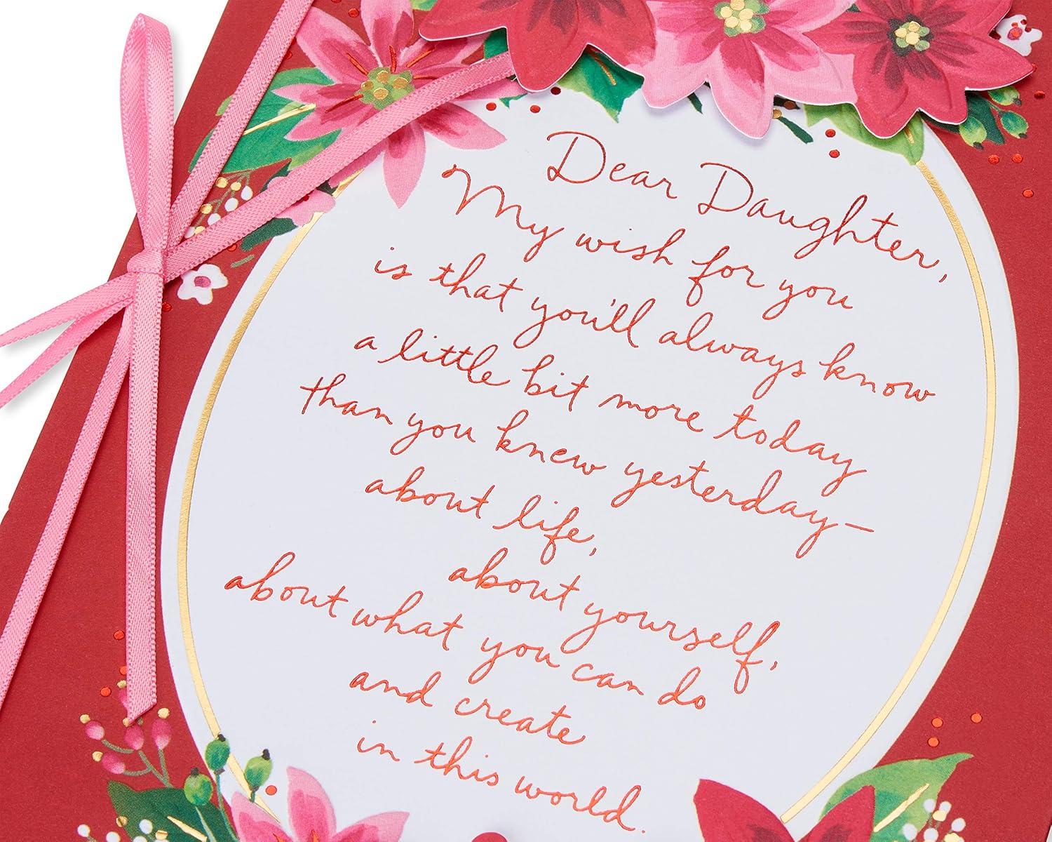 imageAmerican Greetings Christmas Card for Daughter Festive Florals Holiday Greeting with Poinsettias and Ribbon for Her Truly Amazing WomanTruly Amazing Woman