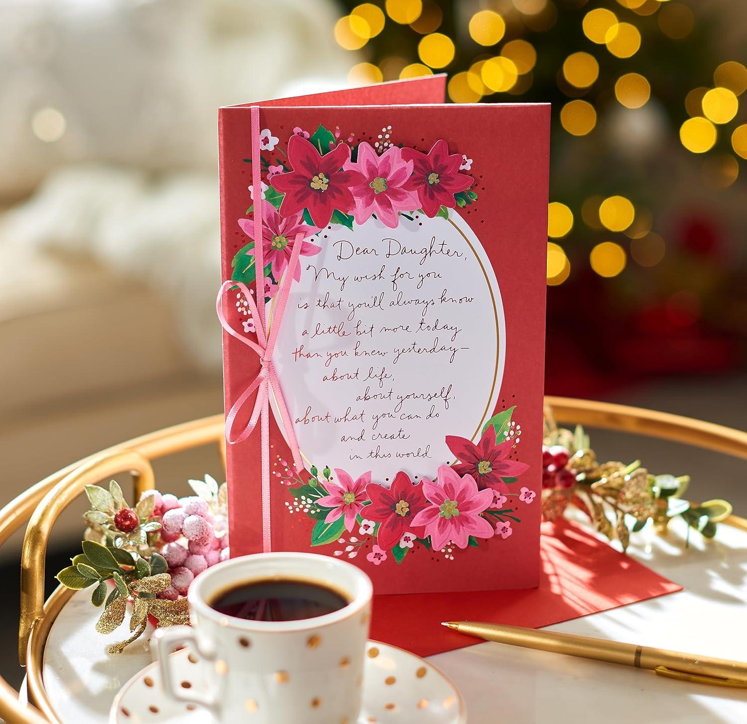 imageAmerican Greetings Christmas Card for Daughter Festive Florals Holiday Greeting with Poinsettias and Ribbon for Her Truly Amazing WomanTruly Amazing Woman