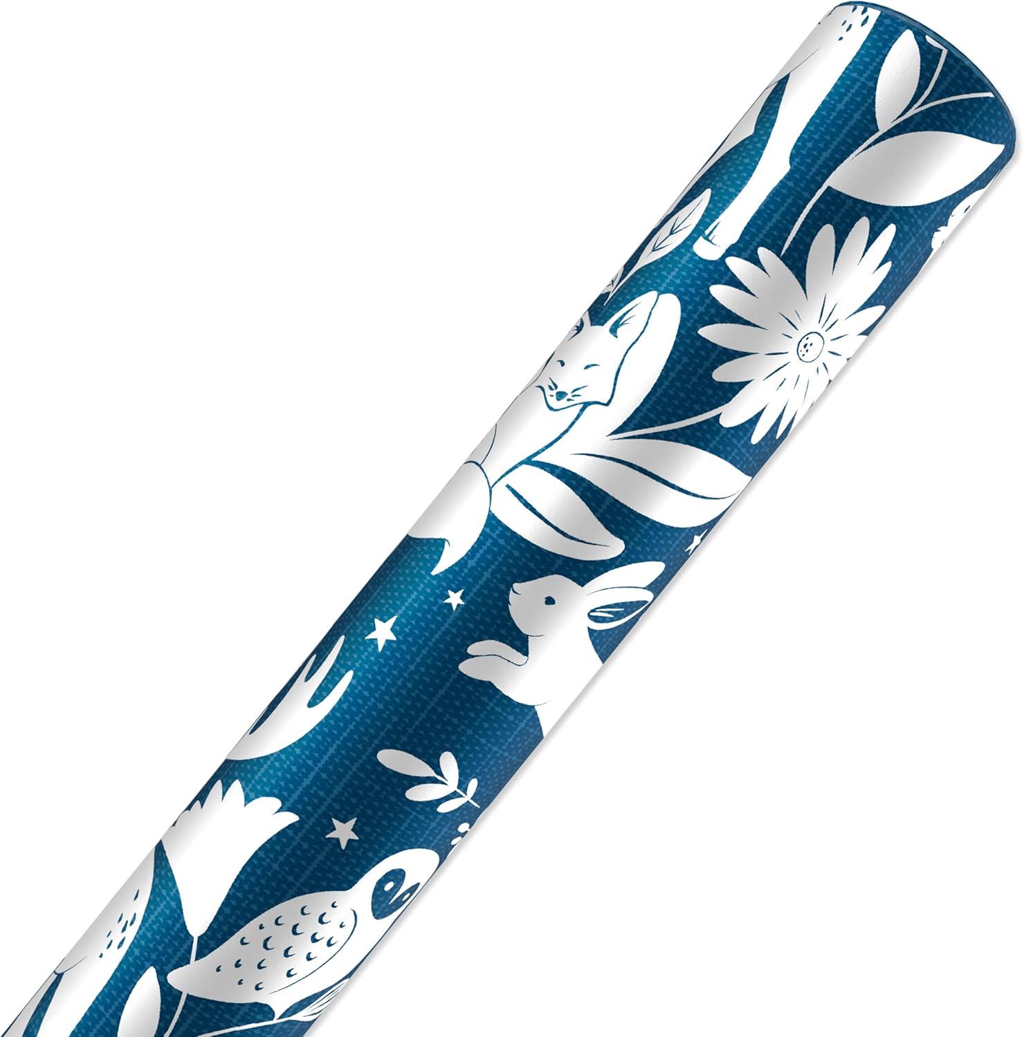 imageAmerican Greetings Reversible Cottagecore Christmas Wrapping Paper Roll Red and White Holiday Gift Wrap 60 sq ft 1 Standard Roll Wrap30 in x 24 ft Cabin in the Woods with ReindeerNavy Woodland Creatures