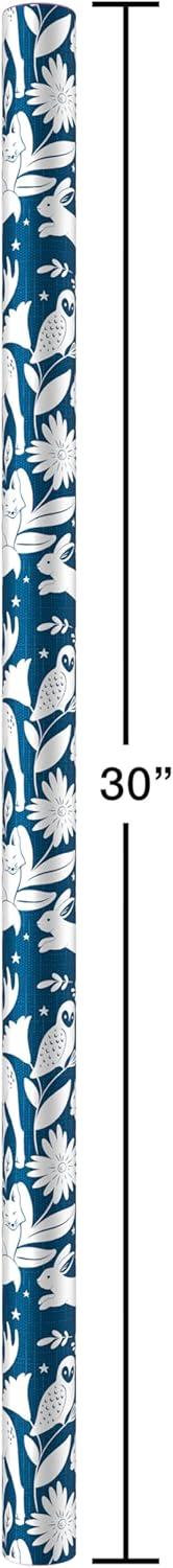 imageAmerican Greetings Reversible Cottagecore Christmas Wrapping Paper Roll Red and White Holiday Gift Wrap 60 sq ft 1 Standard Roll Wrap30 in x 24 ft Cabin in the Woods with ReindeerNavy Woodland Creatures