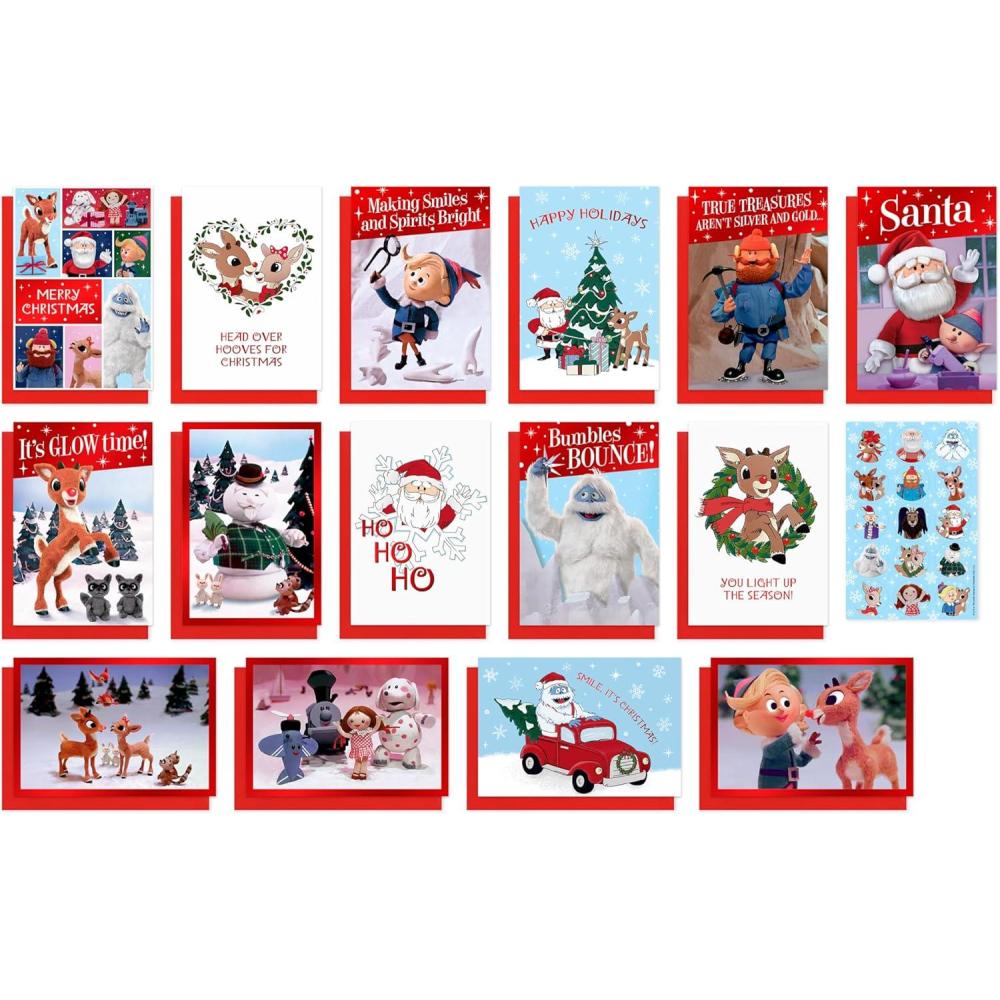 imageAmerican Greetings 15 ct Rudolph the RedNosed Reindeer Boxed Christmas Cards with Envelopes and Sticker Seals Rudolph MovieRUDOLPH XMAS MOVIE CB 15CT