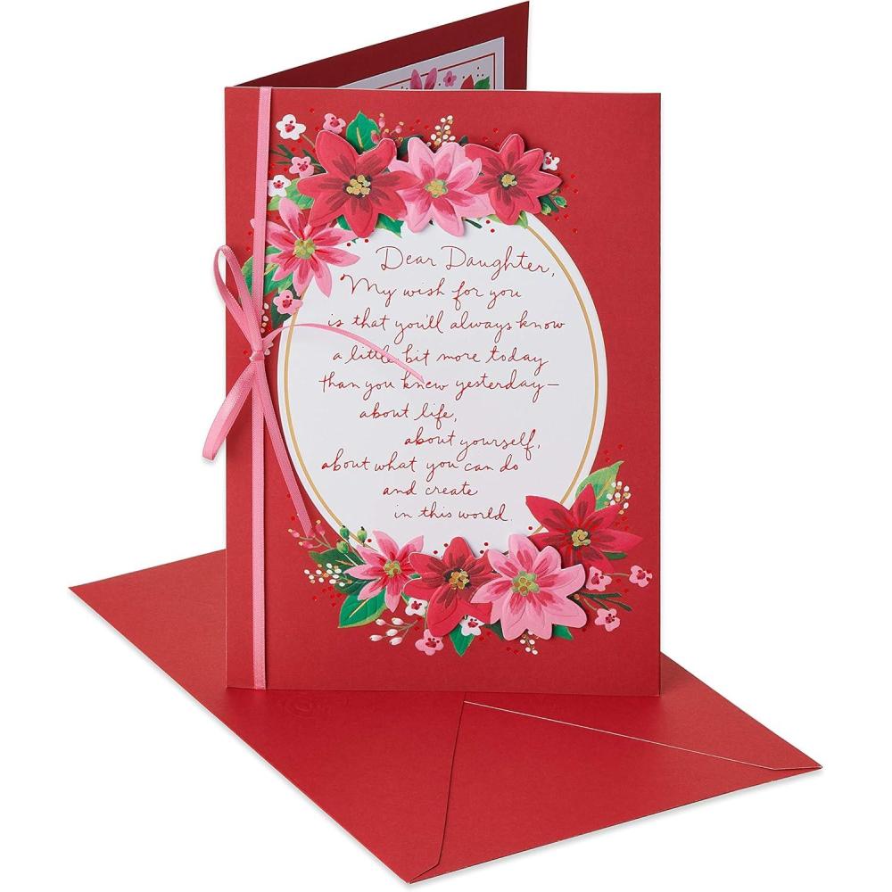imageAmerican Greetings Christmas Card for Daughter Festive Florals Holiday Greeting with Poinsettias and Ribbon for Her Truly Amazing WomanTruly Amazing Woman