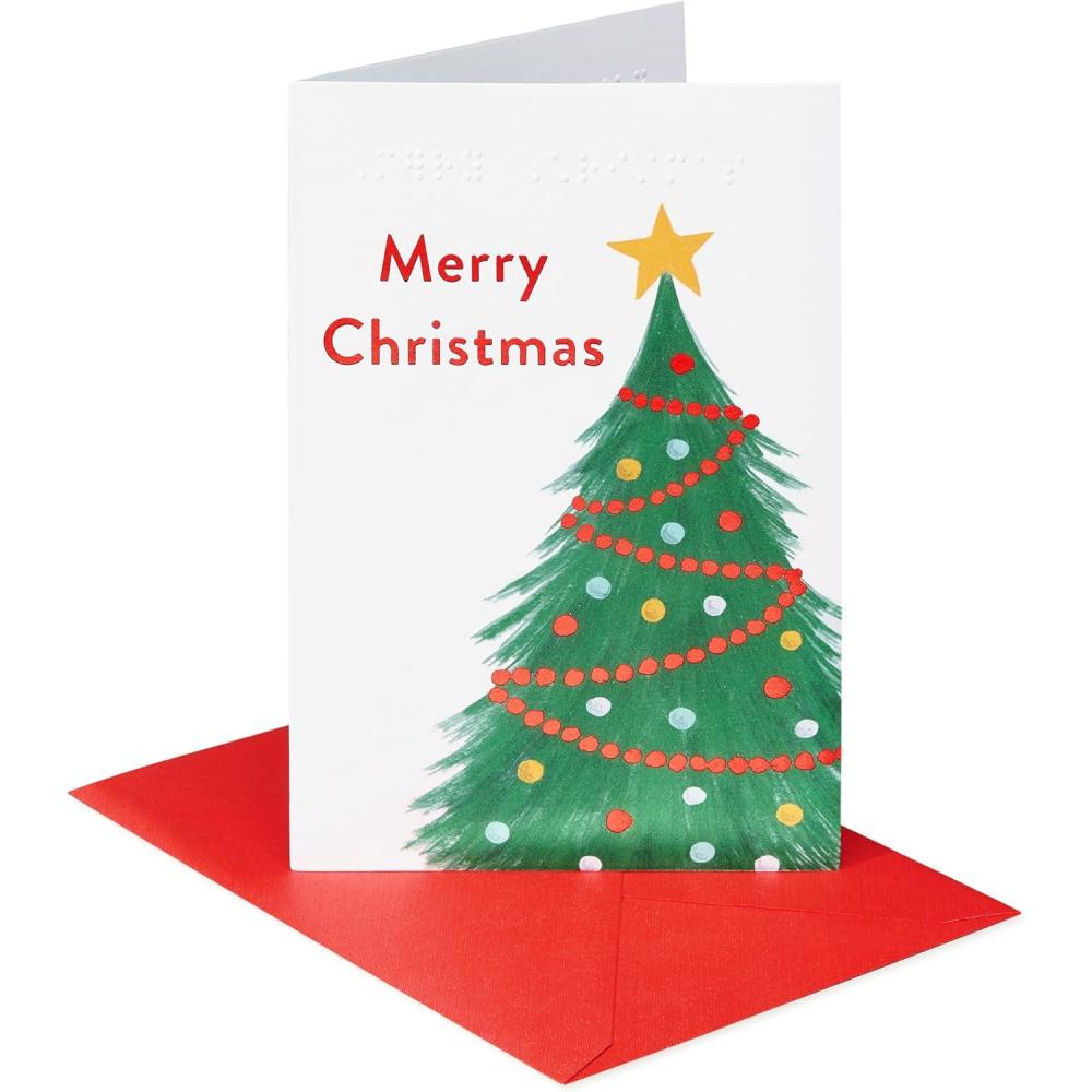 imageAmerican Greetings Christmas Card with Braille Simple JoysBraille Christmas Tree