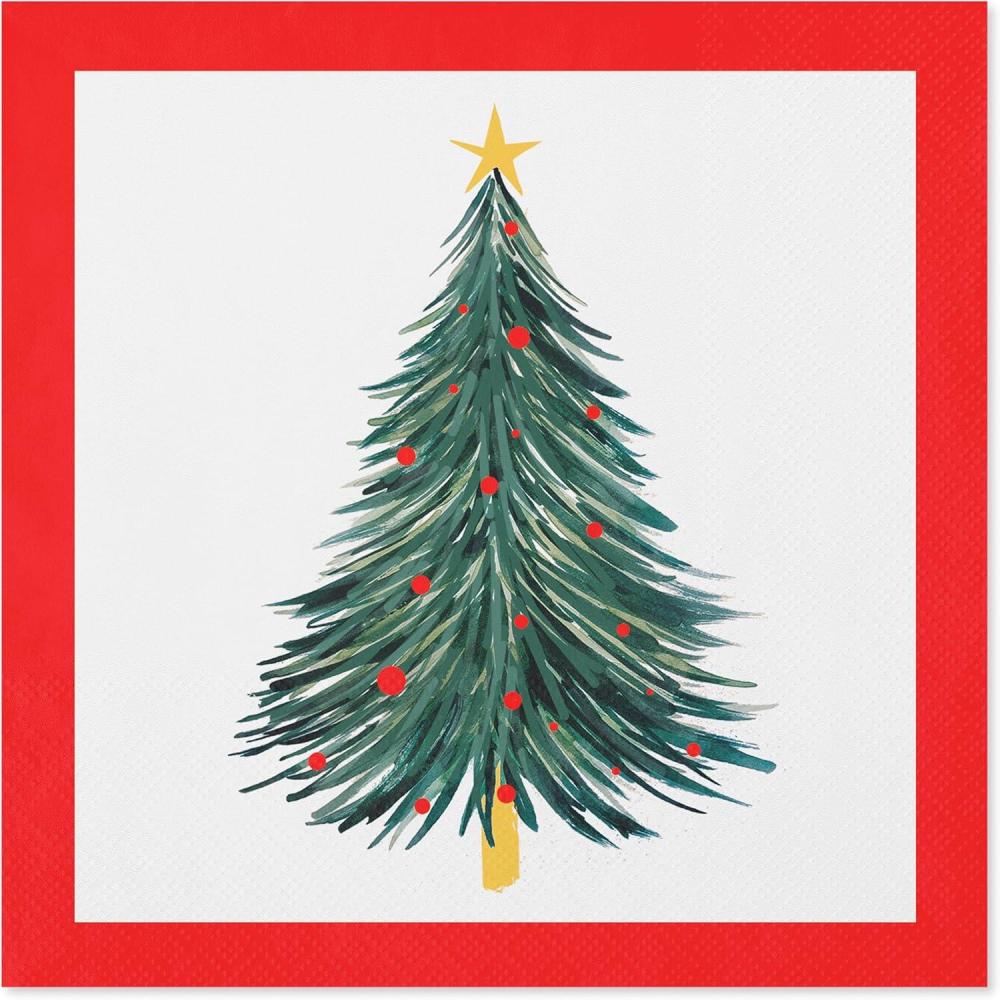 imageAmerican Greetings Christmas Disposable Paper Lunch Napkins 50 ct Christmas TreesChristmas Trees