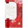 American Greetings Christmas Card for Daughter, Festive Florals Holiday Greeting with Poinsettias and Ribbon for Her (Truly Amazing Woman)(Layered Christmas Floral)