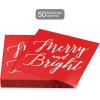 American Greetings Christmas Disposable Paper Lunch Napkins 50 ct., (Christmas Trees)(Merry and Bright)