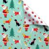 American Greetings Jumbo Reversible Christmas Wrapping Paper Roll, Puppy Dogs and Santa Paws Holiday Gift Wrap (175 sq. ft., 1 Extra Large Roll-30 in. x 70 ft.) Mint Green, Red, and White(SR30 175SQ PR FSC XM DOGS)