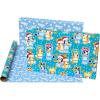 American Greetings Kids Christmas Wrapping Paper, Bluey Wrapping Paper Christmas Roll, Blue and White Gift Wrap(1 Reversible Roll, 75 sq. ft.) Bluey, Bingo, Stars, Dogs, Puppies(SR 30 75SQ PR FSC XM BLUEY)