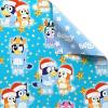 American Greetings Kids Christmas Wrapping Paper, Bluey Wrapping Paper Christmas Roll, Blue and White Gift Wrap(1 Reversible Roll, 75 sq. ft.) Bluey, Bingo, Stars, Dogs, Puppies(SR 30 75SQ PR FSC XM BLUEY)