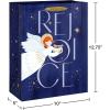 American Greetings Religious Christmas Wrapping Paper Roll, Navy Blue and White Holiday Gift Wrap (60 sq. ft., 1 Reversible Roll) Angel of Peace(MD LG XM RELIG BG BNDL 4CT)