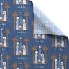 American Greetings Religious Christmas Wrapping Paper Roll, Navy Blue and White Holiday Gift Wrap (60 sq. ft., 1 Reversible Roll) Angel of Peace(Nativity Scene)