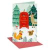 American Greetings Christmas Thinking of You Card for Long Distance Friends or Family (In My Thoughts)(Woodland Animals w Letterbox)