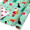 American Greetings Jumbo Reversible Christmas Wrapping Paper Roll, Puppy Dogs and Santa Paws Holiday Gift Wrap (175 sq. ft., 1 Extra Large Roll-30 in. x 70 ft.) Mint Green, Red, and White(SR30 175SQ PR FSC XM DOGS)