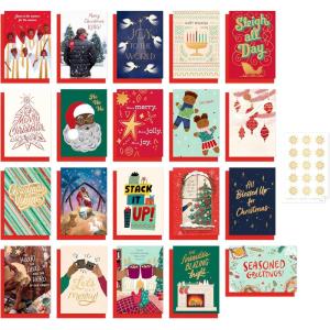 American Greetings 20 ct. African American Christmas Cards Boxed with Envelopes and Sticker Seals, (Christmas Cheer)
