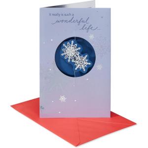American Greetings Christmas Card for Parents (Wonderful Life)(Two Snowflakes)