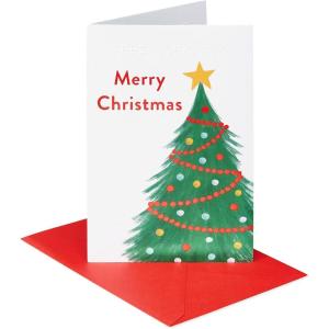 American Greetings Christmas Card with Braille (Simple Joys)(Braille Christmas Tree)