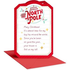 American Greetings Merry Christmas Card from Santa for Kids (Extra Nice)(Message From North Pole)