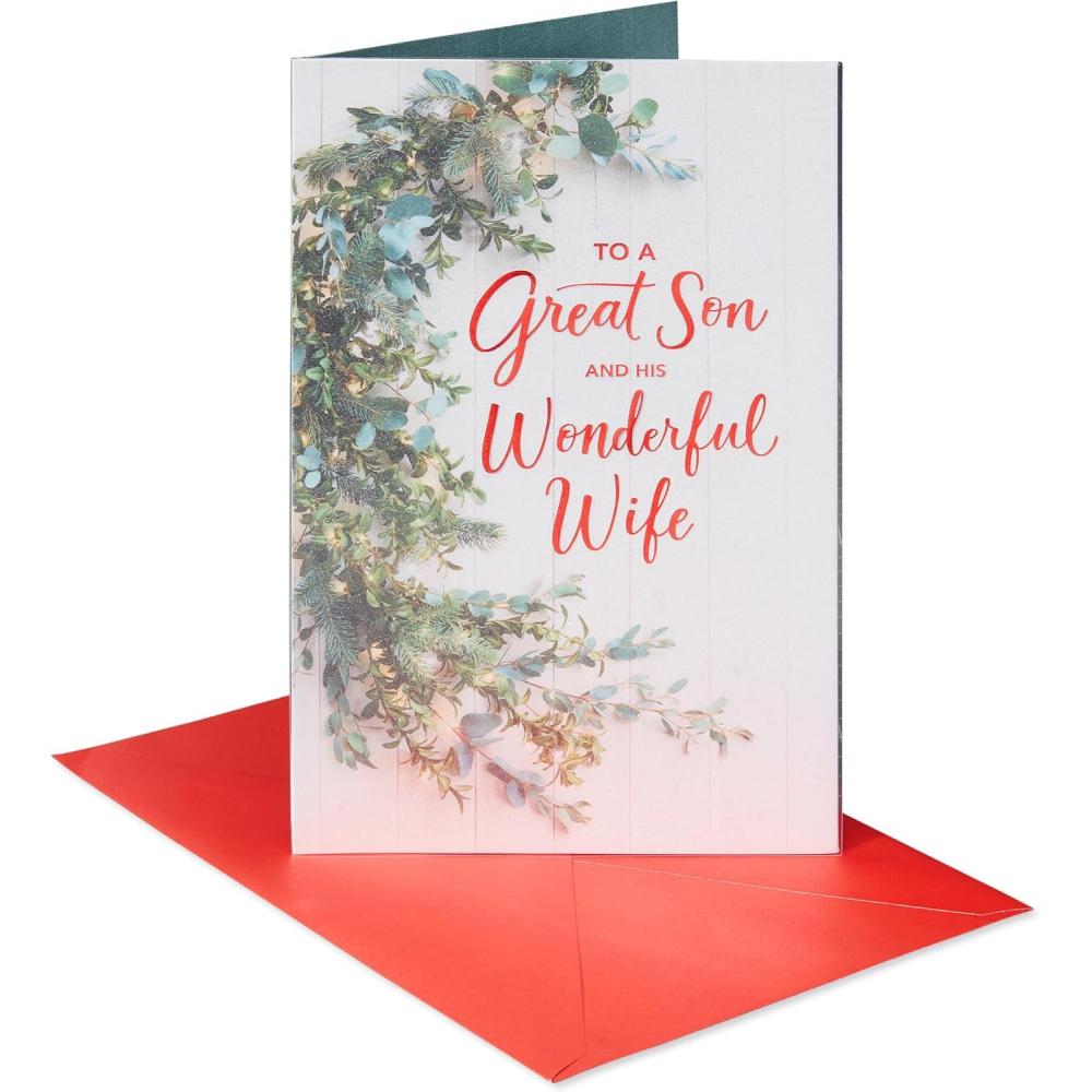 imageAmerican Greetings Christmas Card for Son and Wife Both so GreatPhoto Swag w Ltg
