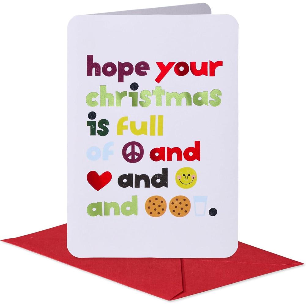 imageAmerican Greetings Christmas Card with Ornament Keepsake  Designed by Kate Smith Cup of CheerChristmas Full of Emojis