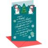American Greetings Christmas Card for Son and Wife (Both so Great)(Snowman Couple with Tree)