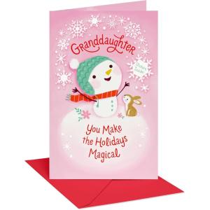 American Greetings Christmas Card for Granddaughter (Beautiful Ways You Shine)(Christmas Pun Stickers)