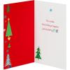American Greetings Christmas Card for Grandson, Red and Black Buffalo Plaid Holiday Greeting for Grandchild (Merry and Memorable)(Lettering w Tree Pattern)