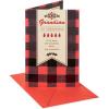 American Greetings Christmas Card for Grandson, Red and Black Buffalo Plaid Holiday Greeting for Grandchild (Merry and Memorable)(Merry and Memorable)