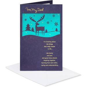 American Greetings Christmas Card for Dad, Reindeer and Winter Scene Holiday Greeting for Father (Family and Love)