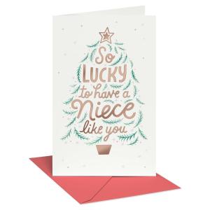 American Greetings Merry Christmas Card for Niece from Aunt or Uncle (How Much You’re Loved)(Tree Niece LTG)