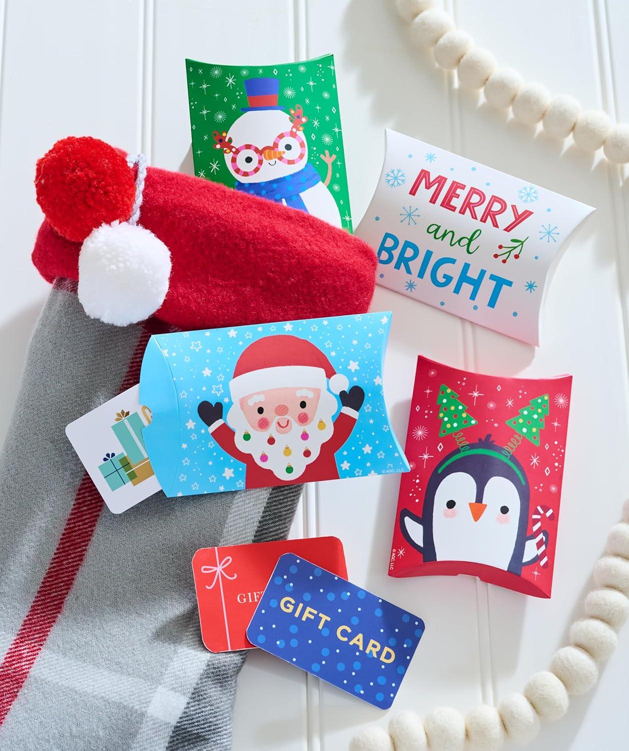 imageAmerican Greetings Christmas Gift Card Holders Snowman Santa Penguin and Deer 4CountGCH XMAS JUV PILLOW BOX 24CT
