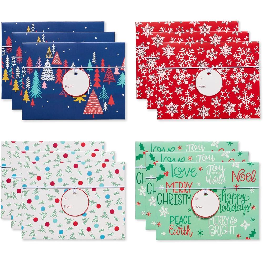 imageAmerican Greetings Christmas Gift Card Holders Gingerbread Man Santa and Presents 12CountGCH XMAS ENVELOPE WTAG 12CT