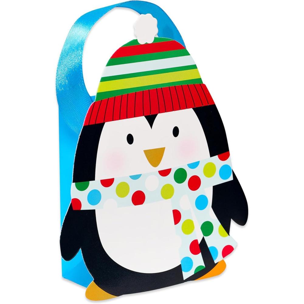 imageAmerican Greetings Christmas Gift Card Holders Snowman Santa Penguin and Deer 4CountGCH MINI BAG TIPON JUVCHAR 4CT