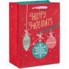 American Greetings 10″ Medium Christmas Gift Bags, Red, White, Green and Black Winter Designs (4 Bags)(MED XMAS BAG BUNDLE RED GRN 4CT)