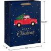 American Greetings Christmas Gift Bags with Handles, Little Red Truck (4 Bags, 2 Medium 10″, 2 Large 12.75″)(LG XM TIS THE SEAS BG BNDL 4CT)