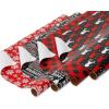 American Greetings Christmas Wrapping Paper, Red and Black Buffalo Plaid Holiday Gift Wrap Set (120 sq.ft., 4 rolls-30 in. x 12 ft., 7 Adhesive Bows, 30 Gift Tag Stickers) Rustic, Snowflakes, Reindeer