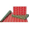 American Greetings Christmas Wrapping Paper Set, Red and Tan Brown Holiday Gift Wrap (120 sq. ft., 4 rolls-30 in. x 12 ft., 7 Adhesive Bows, 30 Gift Tag Stickers) Plaid, Stripes, and Snowmen(Rustic Designs)